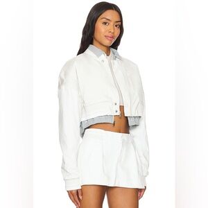 NWT Nike Canvas Destroyer White Cropped Jacket Size Small